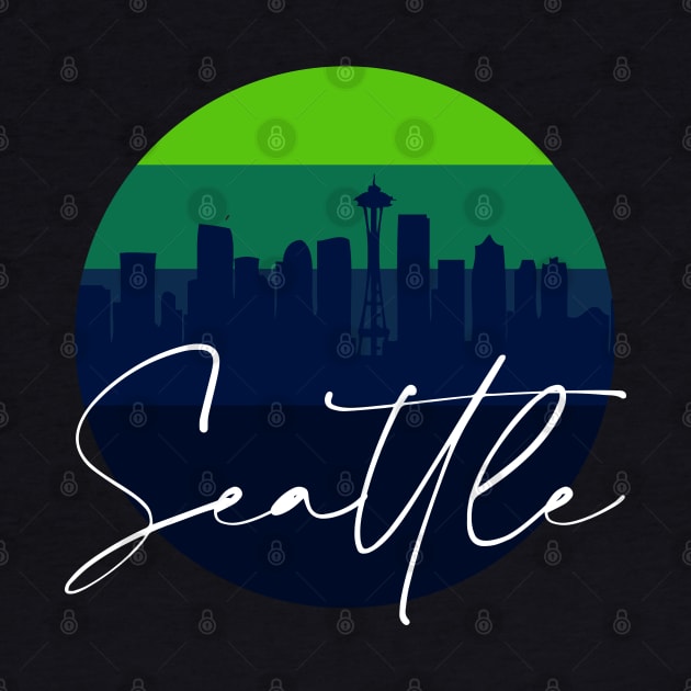 Seattle Skyline Football Colors by funandgames